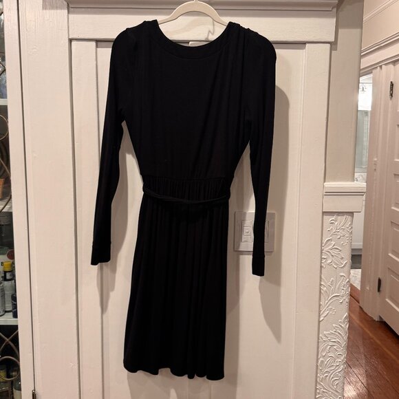 HATCH The Softest Rib Mini Wrap Dress (Black / HATCH size 2) - Picture 3 of 7